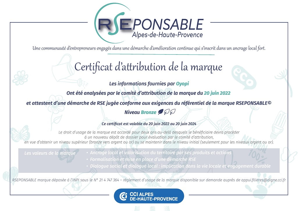 Marque RSEponsable pour Oyopi