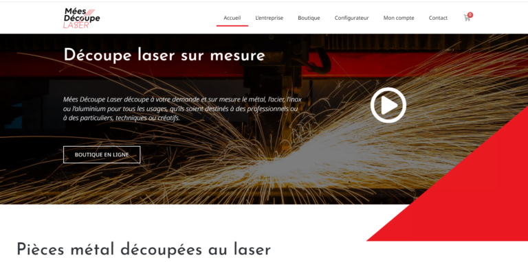 Création d'un site e-commerce de vente de pièces découpées au laser