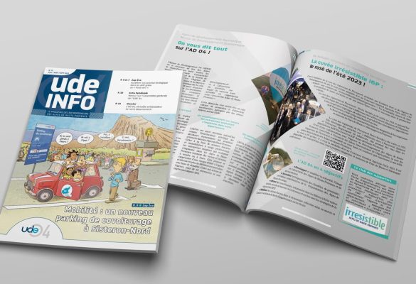 Le dernier numéro de l'UDE Info, l'un des magazines conçus et réalisés par l'agence Oyopi